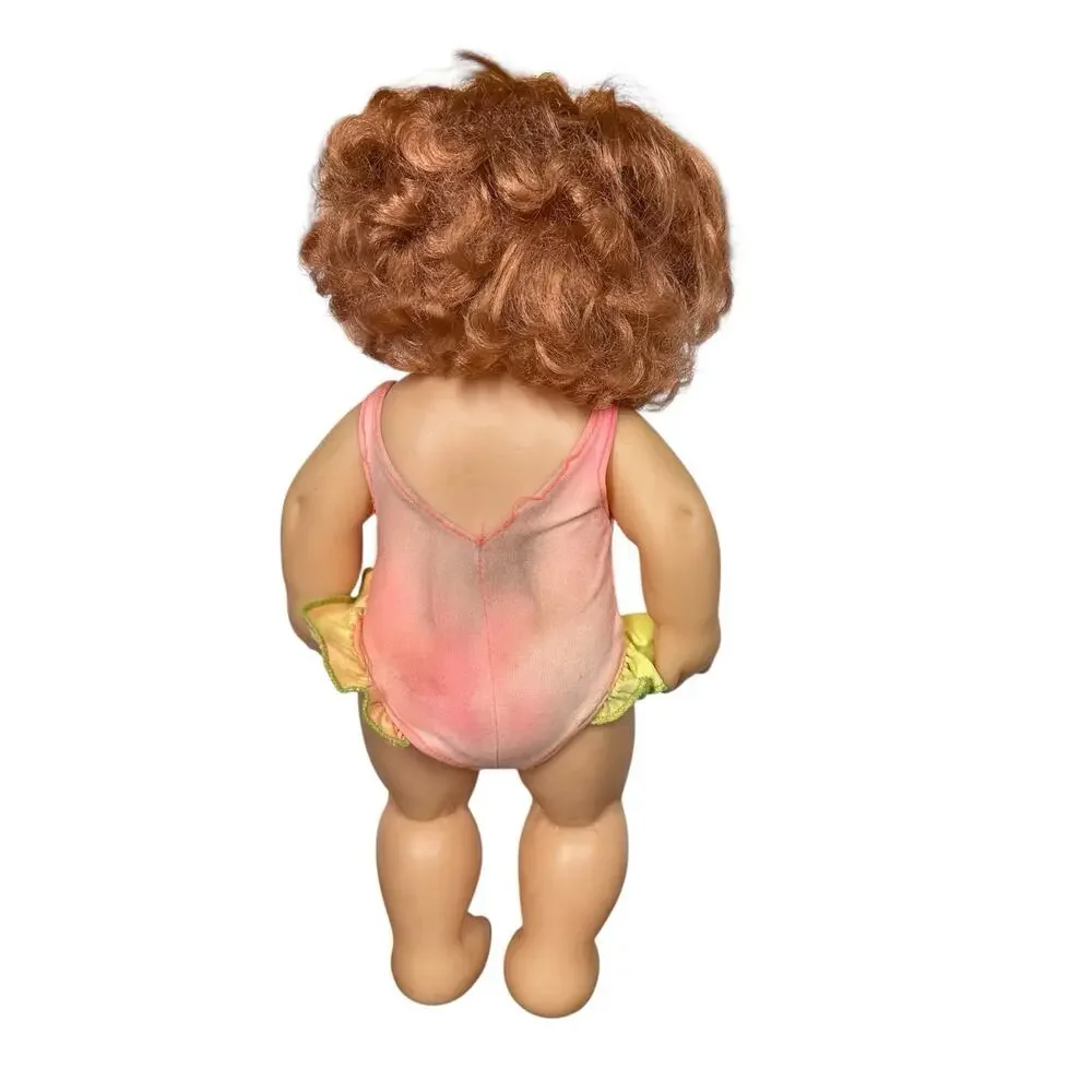 Vtg 1991 Cabbage Patch Kids Doll Splash N‎ Tan Red Hair Teeth w/Swimsuit 14